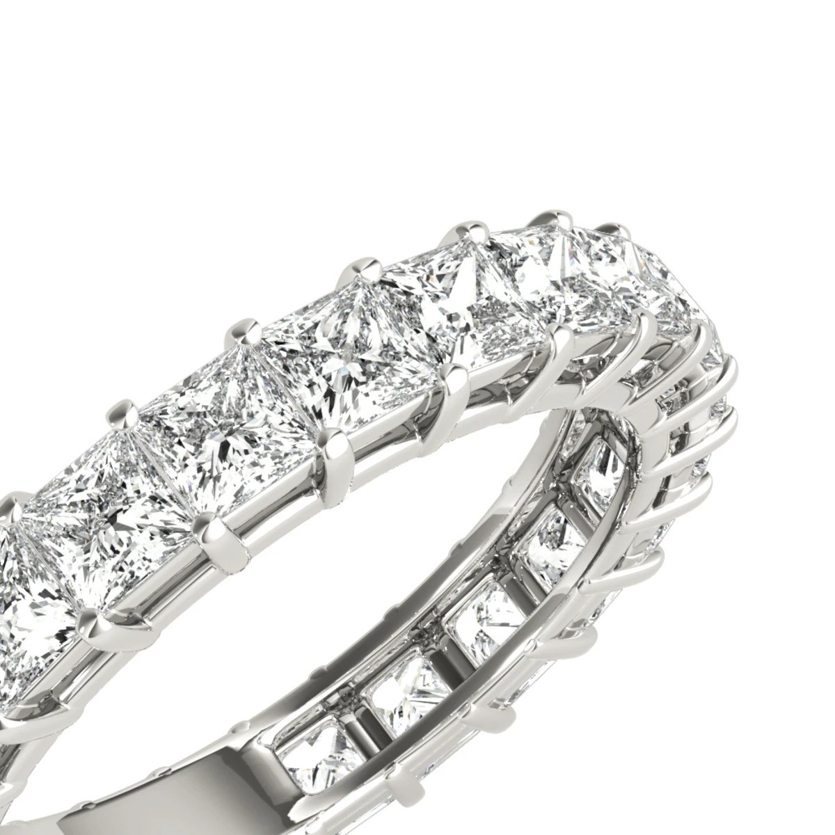 Platinum Cushion Cut Diamond Eternity Band Diamond Anniversary Ring 3ct 6 Platinum Cushion Cut Diamond Eternity Band Diamond Anniversary Ring 3ct - Image 4