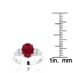 Unique 3 Stone Platinum Diamond And Ruby Engagement Ring -H'Hen Sale Store platinum diamond and ruby engagement ring 060ct p 47932 ruler