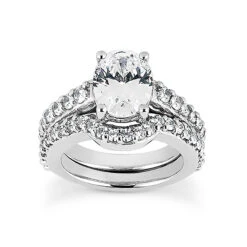 Platinum Diamond Engagement Ring Set 1.80ct