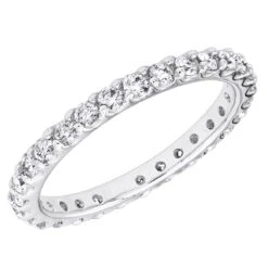 Thin Platinum Diamond Eternity Band 0.84ct