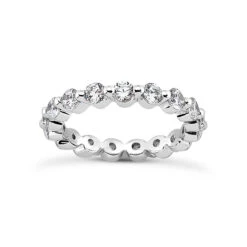 Thin Platinum Diamond Eternity Band 1.33ct