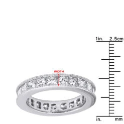 Platinum Princess Cut Diamond Eternity Ring 3.74ct -H'Hen Sale Store platinum diamond eternity ring 374ct p 30419 rulerwh