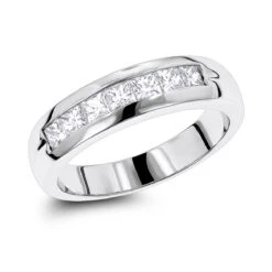 Platinum Diamond Men's Wedding Ring 0.98ct 5.8mm