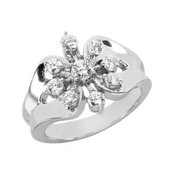 Platinum Diamond Right Hand Ring 0.67ct
