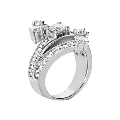 Platinum Diamond Right Hand Ring 2.14ct 4 Platinum Diamond Right Hand Ring 2.14ct - Image 2