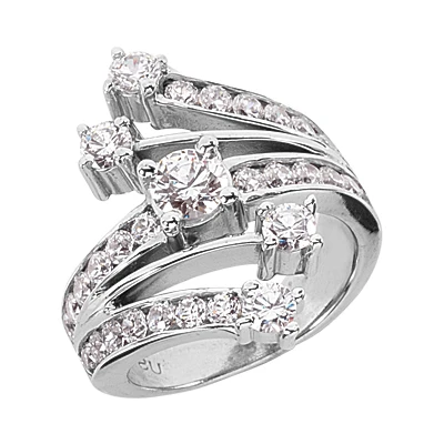 Platinum Diamond Right Hand Ring 2.14ct 3 Platinum Diamond Right Hand Ring 2.14ct