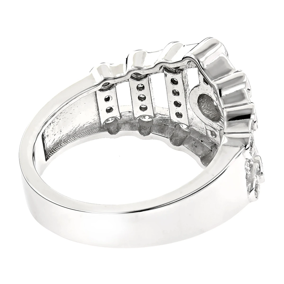 Platinum Diamond Right Hand Women's Ring 0.75ct 4 Platinum Diamond Right Hand Women's Ring 0.75ct - Image 2