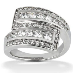 Platinum Diamond Right Hand Women's Ring 1.20ct