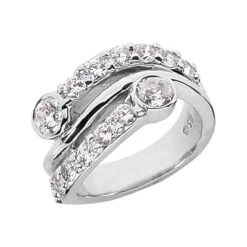 Platinum Diamond Right Hand Women's Ring 1.76ct