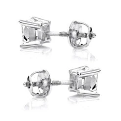 18K White Gold Diamond Stud Earrings 0.33ct 11 18K White Gold Diamond Stud Earrings 0.33ct -H'Hen Sale Store platinum diamond stud earrings 033ct backwh