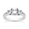 Ultra Thin Platinum Diamond Three Stones Engagement Ring 0.72ct