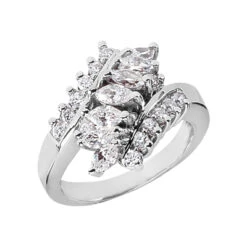 Platinum Ladies Diamond Ring 1.31ct 16.1mm