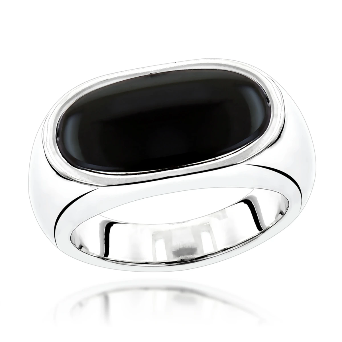 Platinum Men's Black Onyx Ring 8.9mm 3 Platinum Men's Black Onyx Ring 8.9mm