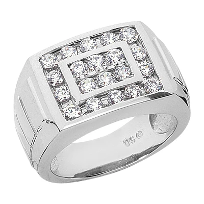 Platinum Men's Diamond Ring (20 Diamonds) 0.78ct 3 Platinum Men's Diamond Ring (20 Diamonds) 0.78ct