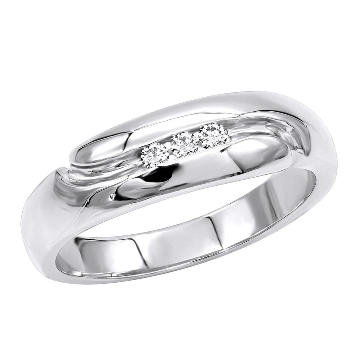 Platinum Men's Diamond Wedding Ring 0.09ct 4 Platinum Men's Diamond Wedding Ring 0.09ct - Image 2