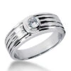 Platinum Men's Single Diamond Wedding Ring 0.25ct