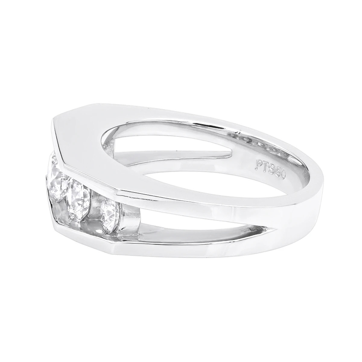 5 Stone Platinum Men's Diamond Wedding Ring 2.45ct VS Anniversary Band 4 5 Stone Platinum Men's Diamond Wedding Ring 2.45ct VS Anniversary Band - Image 2