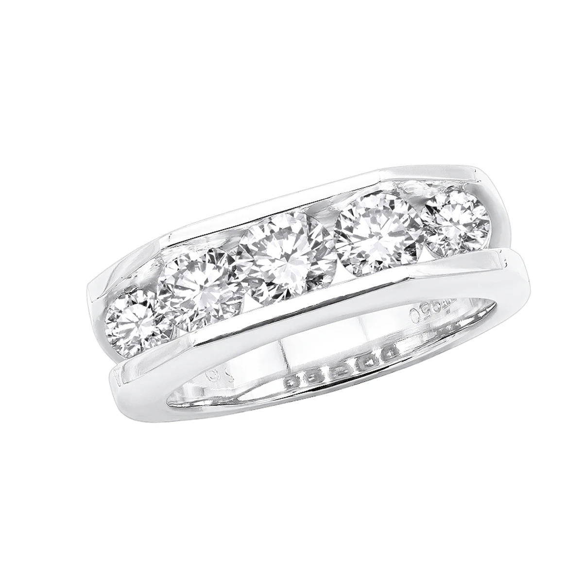 5 Stone Platinum Men's Diamond Wedding Ring 2.45ct VS Anniversary Band 3 5 Stone Platinum Men's Diamond Wedding Ring 2.45ct VS Anniversary Band