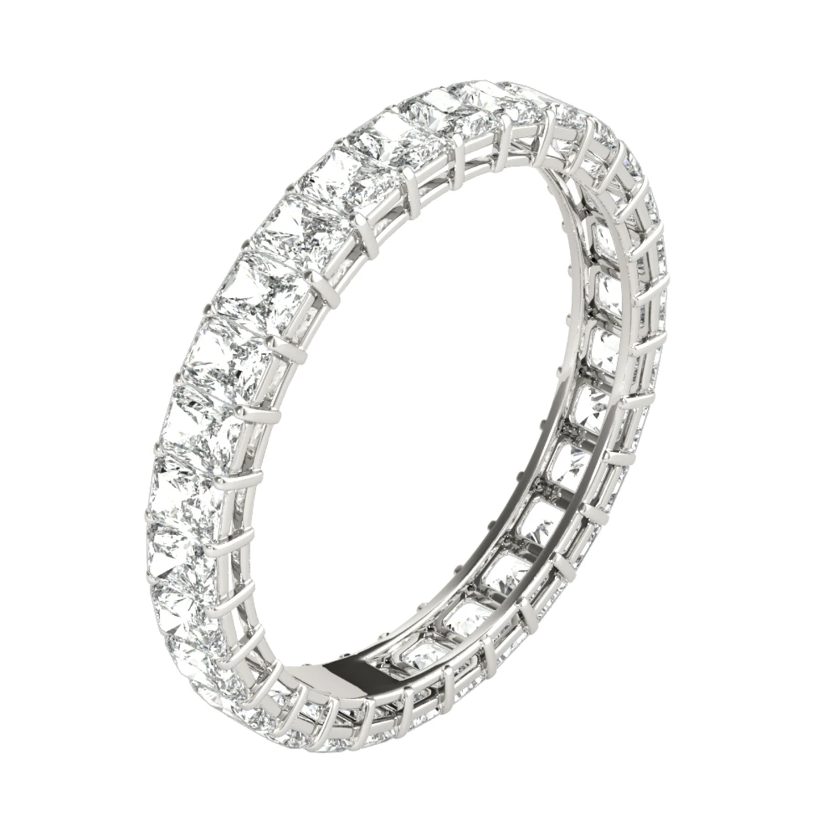 Platinum Radiant Cut Diamond Eternity Band For Women 2ct G/VS By Luxurman 4 Platinum Radiant Cut Diamond Eternity Band For Women 2ct G/VS By Luxurman - Image 2