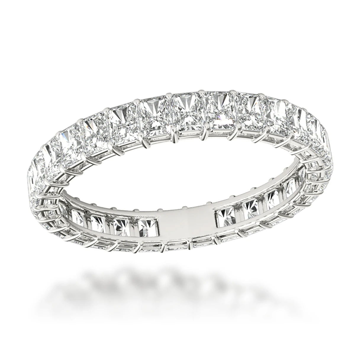 Platinum Radiant Cut Diamond Eternity Band For Women 2ct G/VS By Luxurman 3 Platinum Radiant Cut Diamond Eternity Band For Women 2ct G/VS By Luxurman