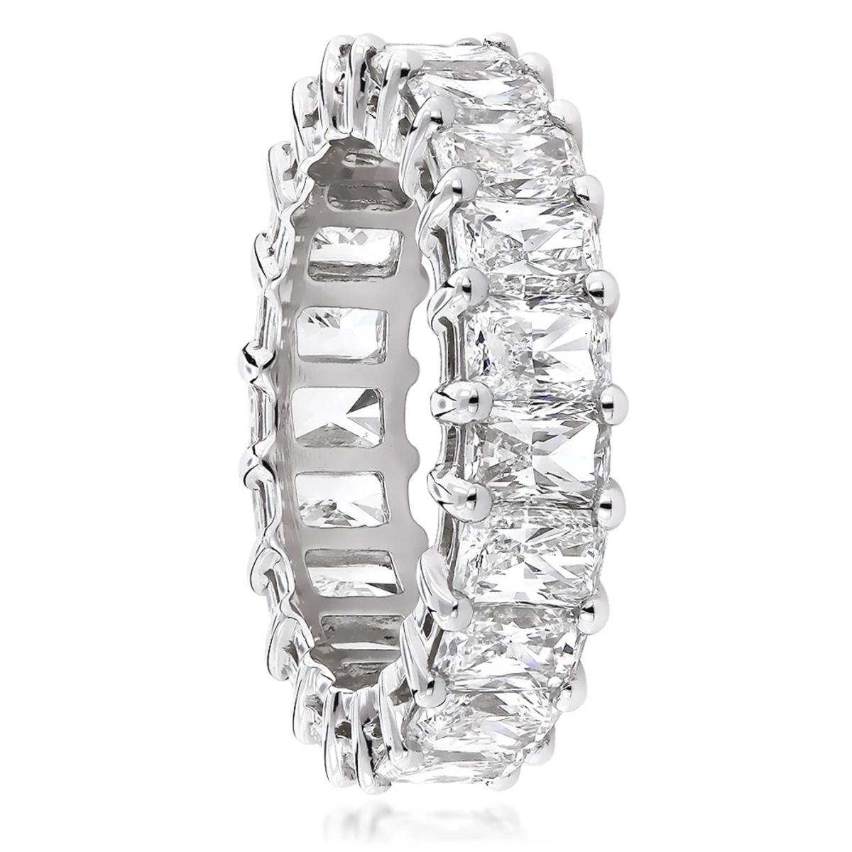 Platinum Radiant Cut Diamonds Eternity Band G/VS 6.6 Carat Anniversary Ring 4 Platinum Radiant Cut Diamonds Eternity Band G/VS 6.6 Carat Anniversary Ring - Image 2