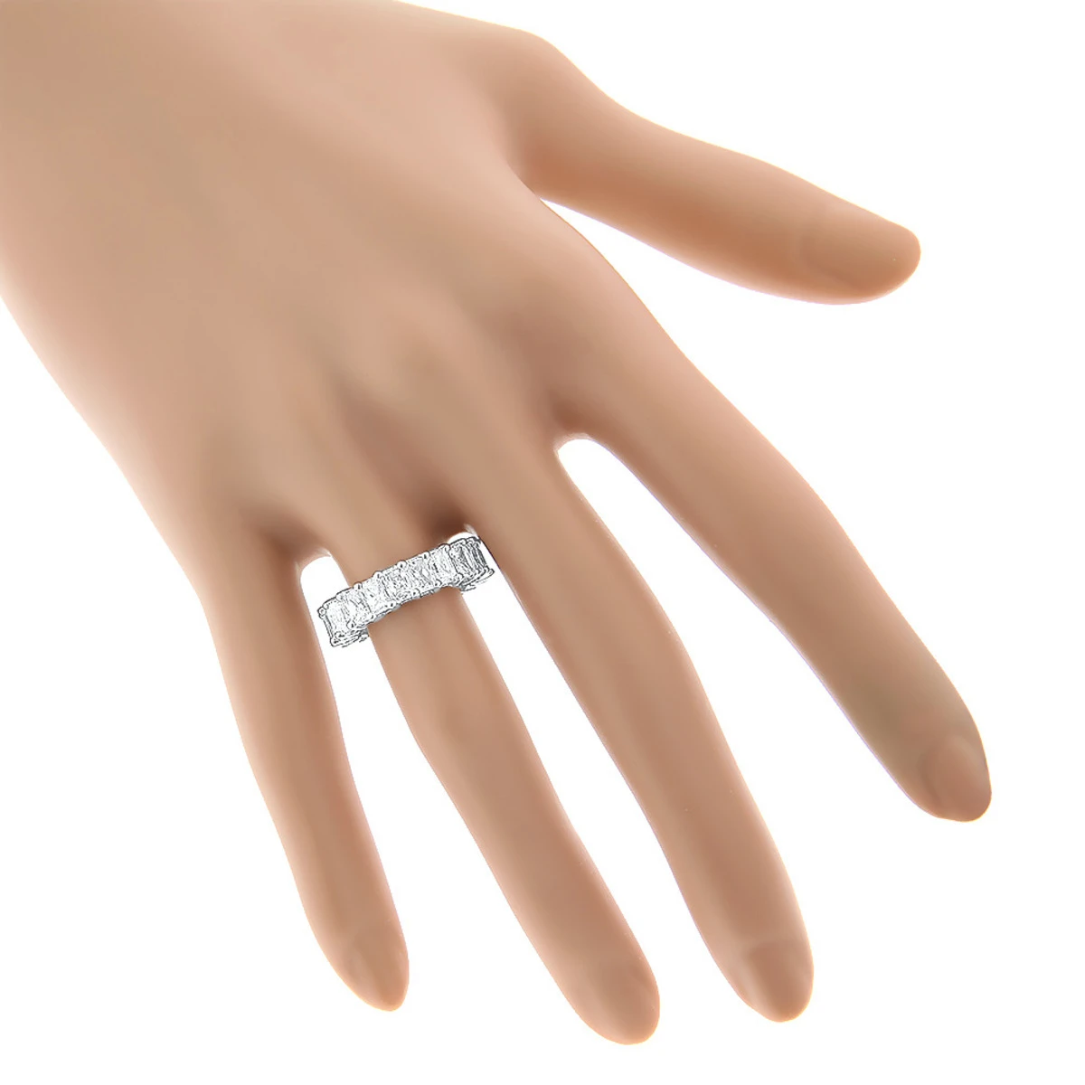 Platinum Radiant Cut Diamonds Eternity Band G/VS 6.6 Carat Anniversary Ring 5 Platinum Radiant Cut Diamonds Eternity Band G/VS 6.6 Carat Anniversary Ring - Image 3