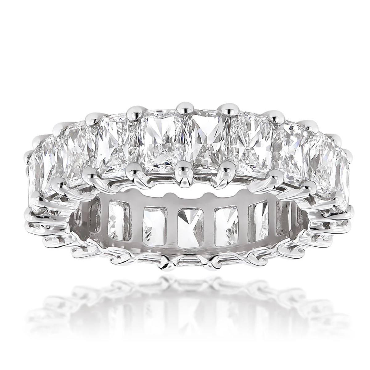 Platinum Radiant Cut Diamonds Eternity Band G/VS 6.6 Carat Anniversary Ring 3 Platinum Radiant Cut Diamonds Eternity Band G/VS 6.6 Carat Anniversary Ring