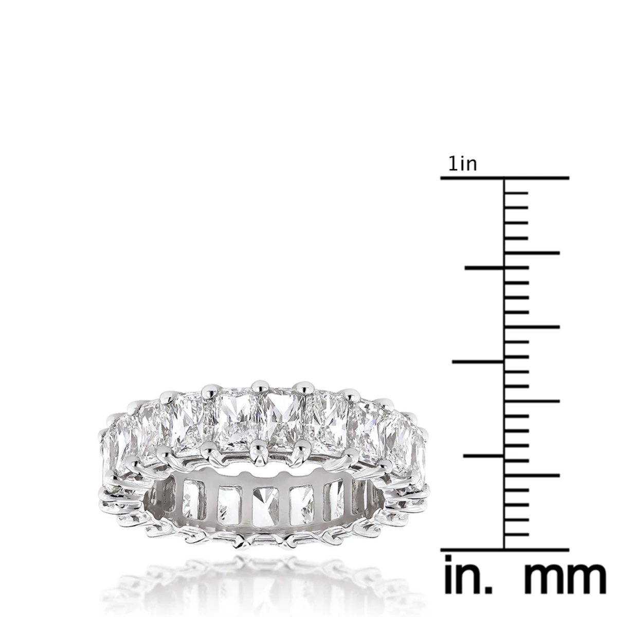 Platinum Radiant Cut Diamonds Eternity Band G/VS 6.6 Carat Anniversary Ring 6 Platinum Radiant Cut Diamonds Eternity Band G/VS 6.6 Carat Anniversary Ring - Image 4