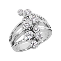 Platinum Right Hand Diamond Ladies Ring 1.10ct