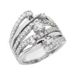 Platinum Right Hand Ladies Diamond Ring 1.18ct