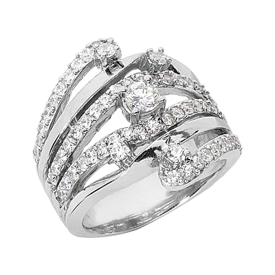 Platinum Right Hand Ladies Diamond Ring 1.18ct 3 Platinum Right Hand Ladies Diamond Ring 1.18ct