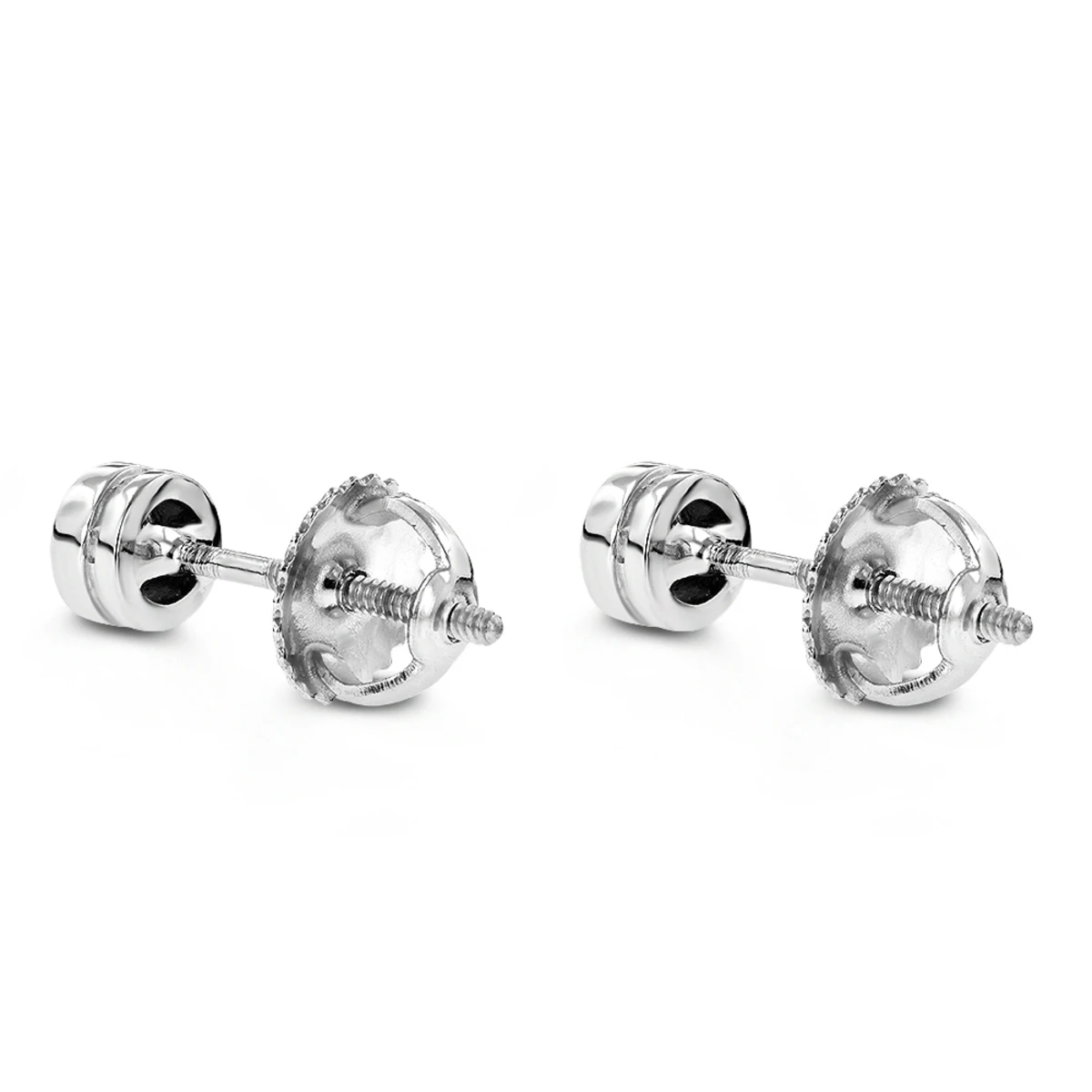 Platinum Round Diamond Bezel Earrings Studs 0.33ct 4 Platinum Round Diamond Bezel Earrings Studs 0.33ct - Image 2