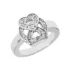Wide 13.2mm Platinum Round Diamond Ladies Ring 0.34ct