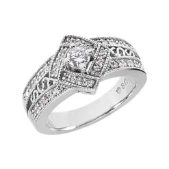 Platinum Round Diamond Ladies Ring 0.49ct