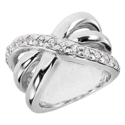 Platinum Round Diamond Ladies Ring 0.60ct 14.9mm