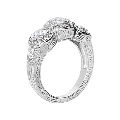 Platinum Round Diamond Ladies Ring 0.84ct 4.2mm 4 Platinum Round Diamond Ladies Ring 0.84ct 4.2mm - Image 2