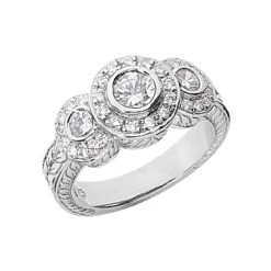 Thin Platinum Round Diamond Ladies Ring 0.86ct