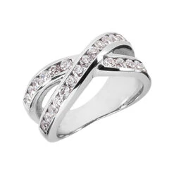 Platinum Round Diamond Ladies Ring 0.98ct