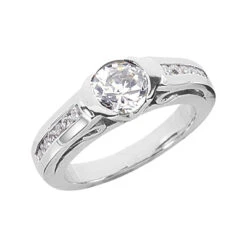 Platinum Round Diamond Ladies Ring 1.22ct 4.5mm