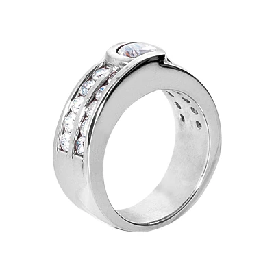 Platinum Round Diamond Ladies Ring 1.50ct 8.2mm 4 Platinum Round Diamond Ladies Ring 1.50ct 8.2mm - Image 2