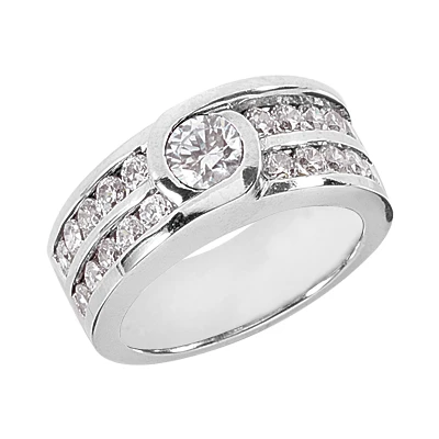 Platinum Round Diamond Ladies Ring 1.50ct 8.2mm 3 Platinum Round Diamond Ladies Ring 1.50ct 8.2mm