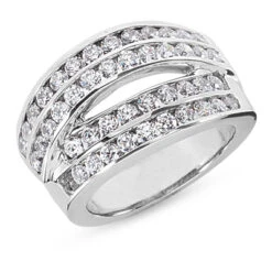 Platinum Round Diamond Ladies Ring 1.84ct 13.6mm