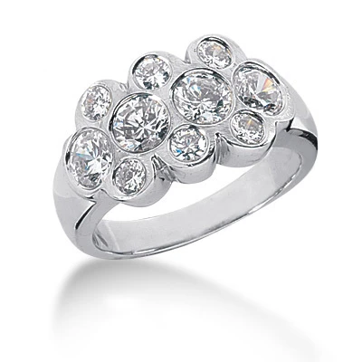 Platinum Round Diamond Ladies Ring 1.88ct 3 Platinum Round Diamond Ladies Ring 1.88ct