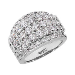 Platinum Round Diamond Ladies Ring 2.25ct 14.3mm