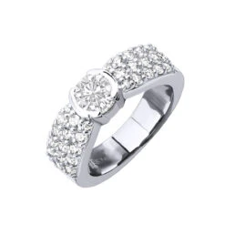 Platinum Round Diamond Ladies Ring 2.40ct 6.2mm