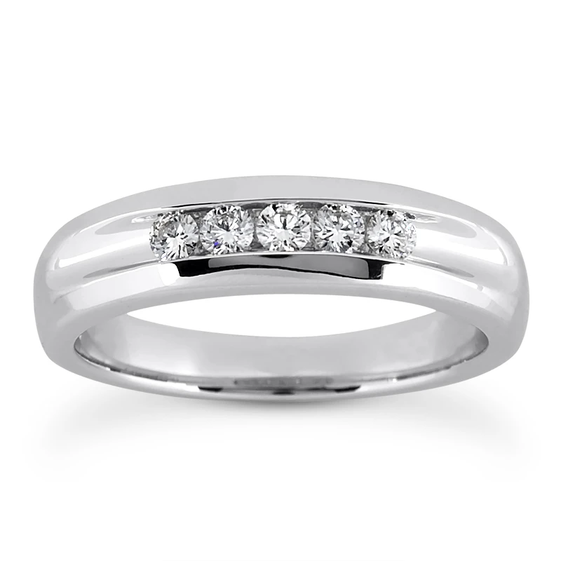 Platinum Round Diamond Men's Wedding Ring 0.35ct 3 Platinum Round Diamond Men's Wedding Ring 0.35ct
