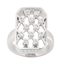 Platinum Round Diamond Right Hand Ladies Ring 0.18ct