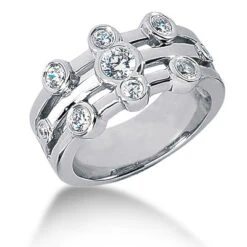 Platinum Round Diamond Right Hand Ladies Ring 0.39ct
