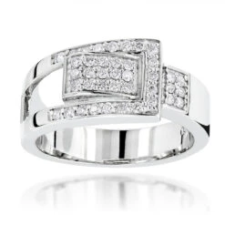 Platinum Round Diamond Right Hand Ladies Ring 0.50ct