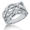 Platinum Round Diamond Right Hand Ladies Ring 0.73ct